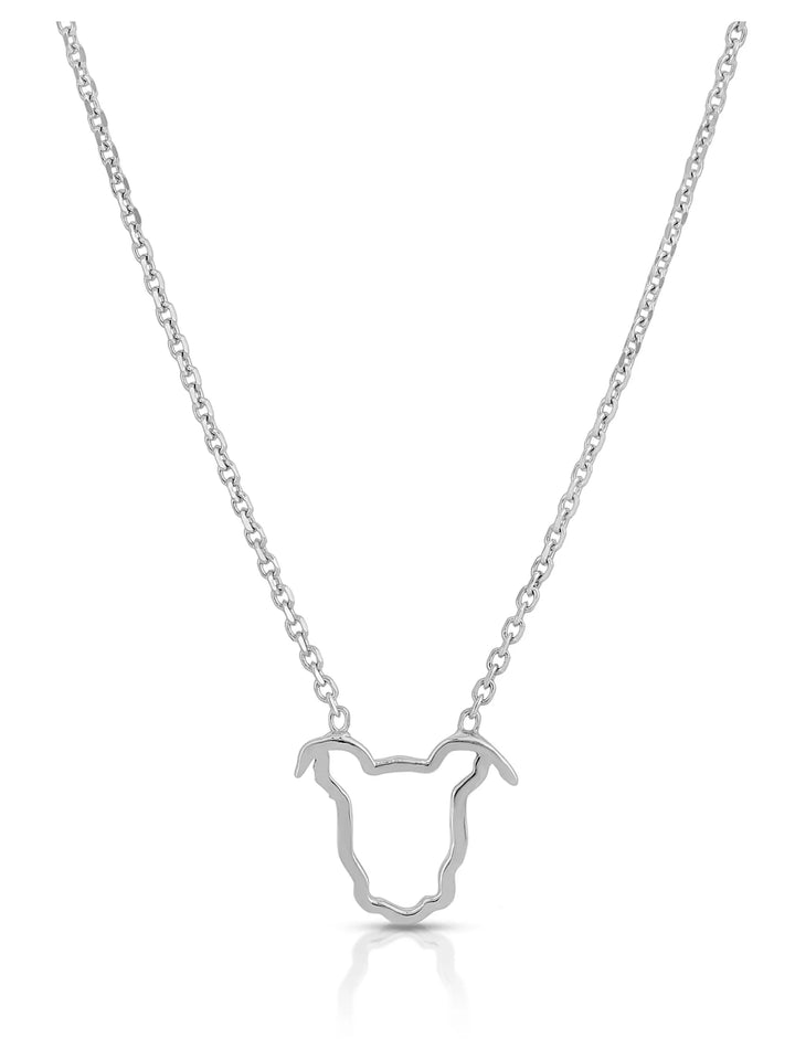 Open Silhouette Pup Head Pendant Necklace The Gentle Pit