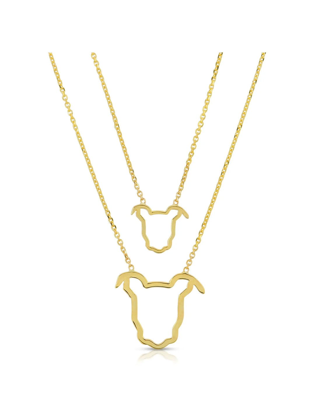 Open Silhouette Pup Head Pendant Necklace The Gentle Pit