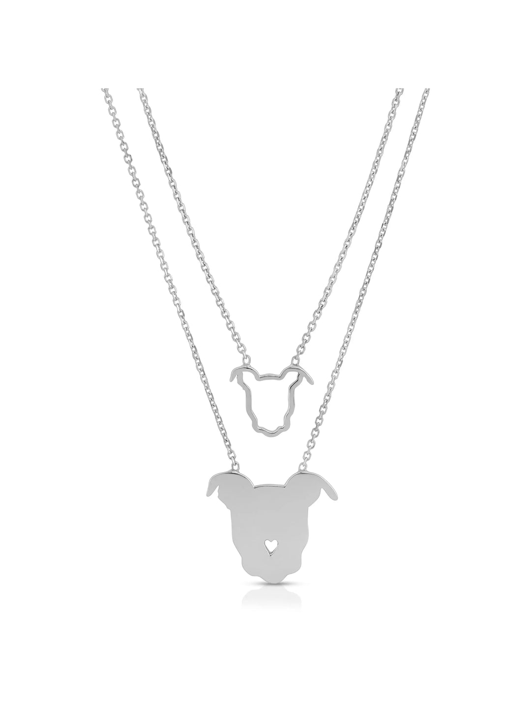 Open Silhouette Pup Head Pendant Necklace The Gentle Pit