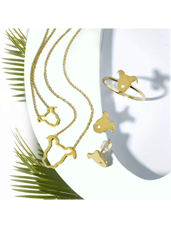 Open Silhouette Pup Head Pendant Necklace The Gentle Pit
