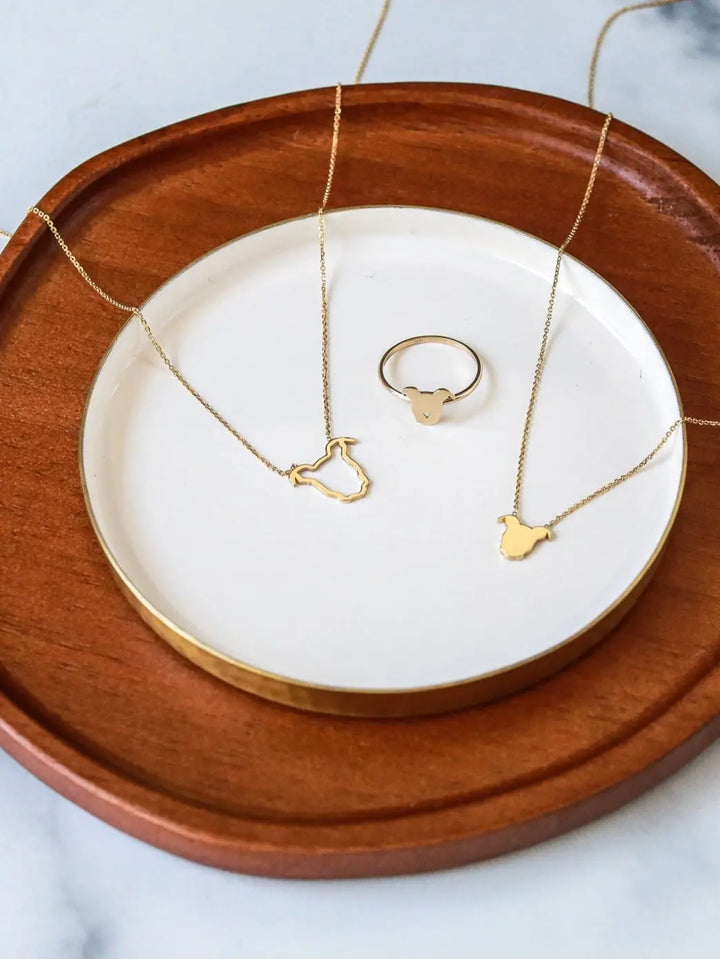 Open Silhouette Pup Head Pendant Necklace The Gentle Pit