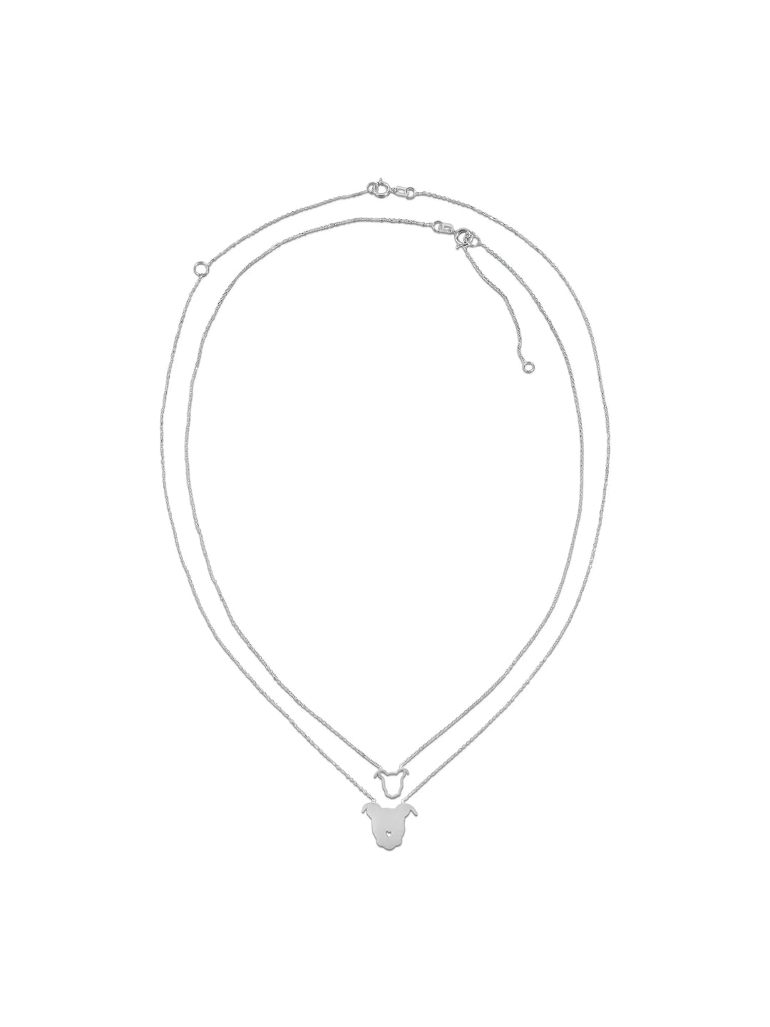 Open Silhouette Pup Head Pendant Necklace The Gentle Pit