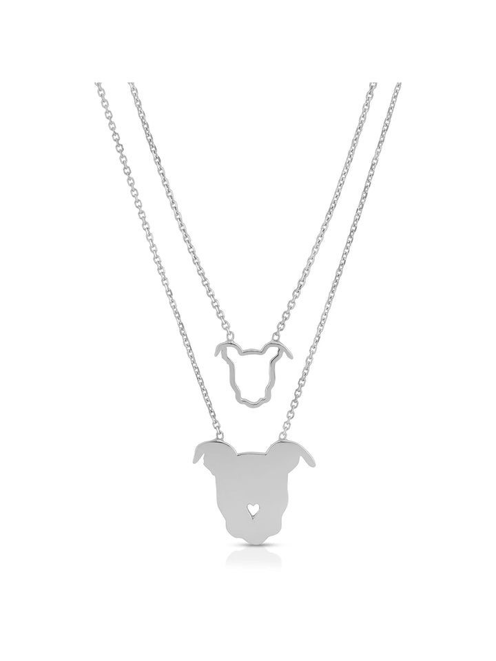 Open Silhouette Pup Head Pendant Necklace The Gentle Pit